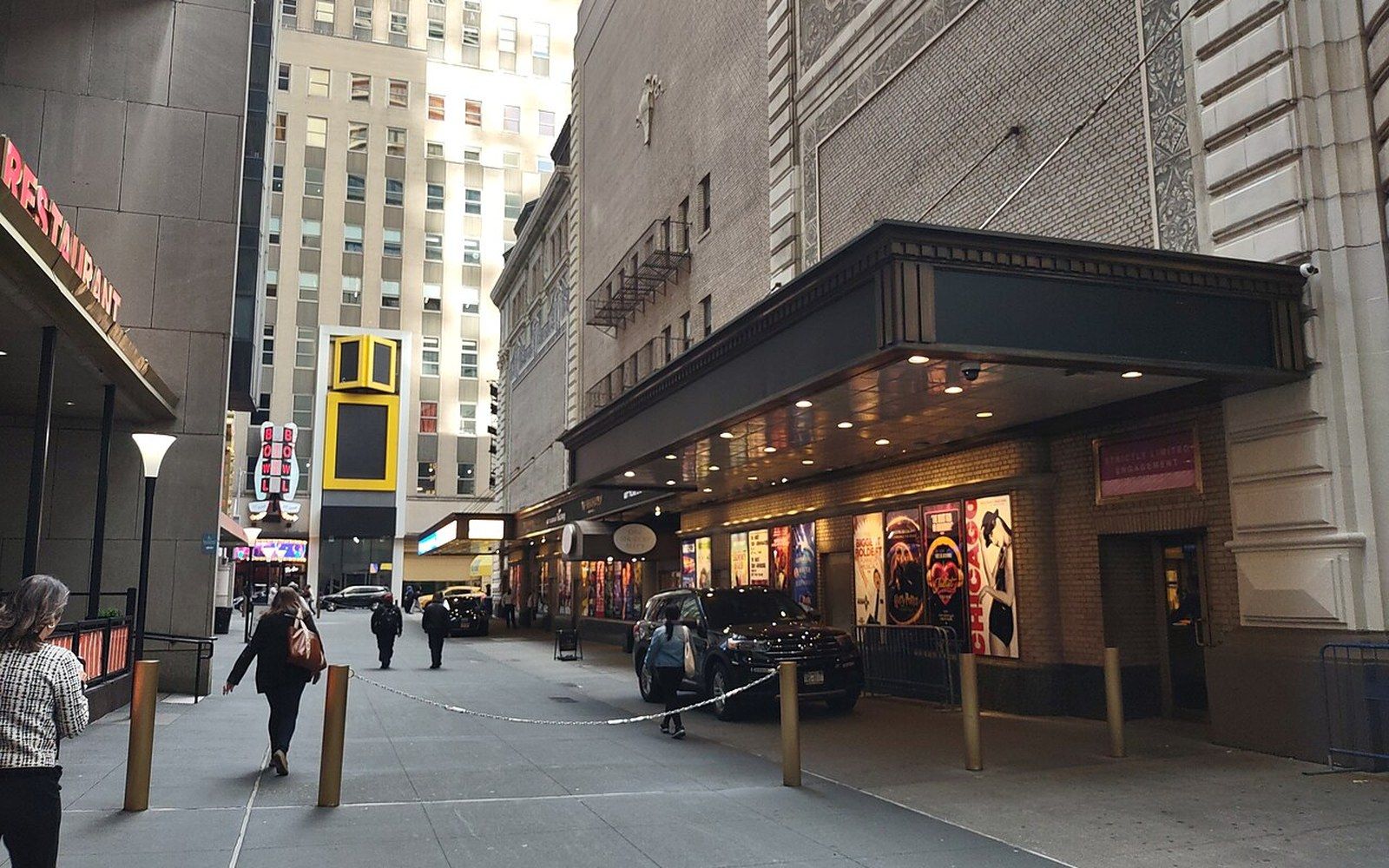 Shubert Alley, in the Broadway theatre district, New York